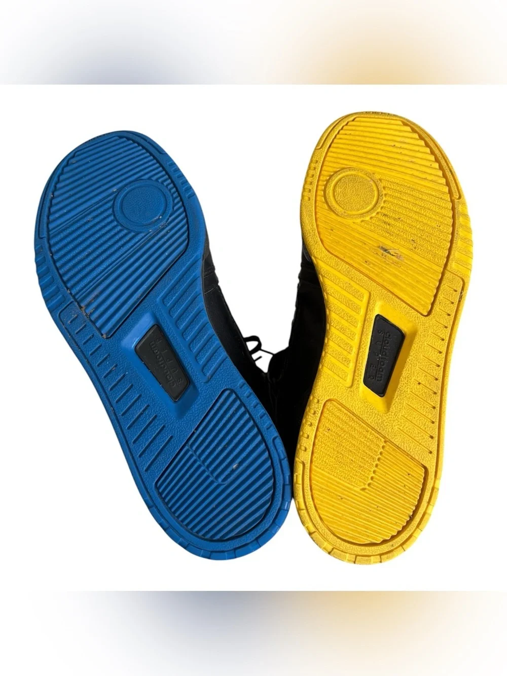Adidas Black High-Top Sneakers with Blue & Yellow Accents